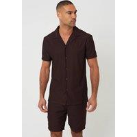 Brave Soul Men's REVERE COLLAR SHIRT in Chocolate | Size: XL