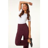 Roman Women's Petite Straight Leg Ponte Stretch Trouser in Wine | Size: 18