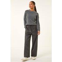 Roman Women's Petite Drawstring Ponte Trouser in Grey | Size: 8