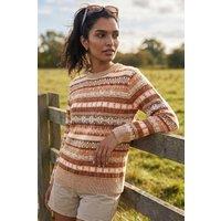 Roman Women's Fairisle Soft Knit Jumper in Orange | Size: 14