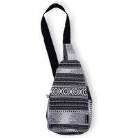 KDMD Women's Jacquard Natural Crossbody Bag Urban Caravan Earth Tones in Black