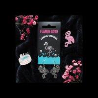 KDMD Women's Gothic Skeletal Flamingo Heart Dangle Earrings Alloy in Black