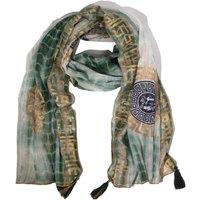 KDMD Women's Nomad Sari Summer Marbella Print Scarf Green Gold 180x50cm | Size: 180x50 cm