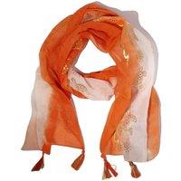 KDMD Women's Nomad Sari Summer Turtle Print Scarf Coral Ombre 180x50cm in Orange | Size: 180x50 cm