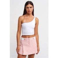 Dilvin Women's Cotton Poplin A-Line Mini Skirt in Pink | Size: Large