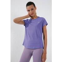 Tommy Life Women's Solid Short-Sleeve Crew Neck T-Shirt in Lilac | Size: Large