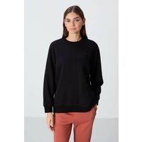 Tommy Life Women's Oversized Crew Neck Sweatshirt in Black | Size: Medium
