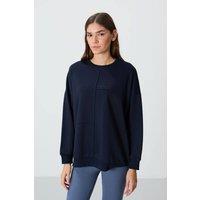 Tommy Life Women's Oversized Crew Neck Sweatshirt in Navy | Size: 2XL