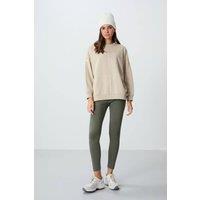 Tommy Life Women's Oversized Crew Neck Sweatshirt in Beige | Size: Small