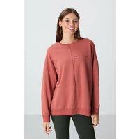 Tommy Life Women's Oversized Crew Neck Sweatshirt in Terracotta | Size: XL