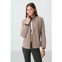 Tommy Life Women's Plush Zip-Front Sweatshirt in Beige | Size: Medium
