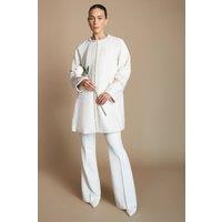 Coast Women's Bridal Diamante Detail Midi Coat in Ivory | Size: 8