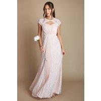Coast Women's Lightweight Corded Lace Panelled Bridesmaid Dress in Blush | Size: 14