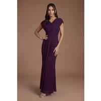 Coast Women's Wrap Front Contour Collective Bridesmaid Dress in Fig | Size: 14