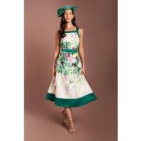 Coast Women's Lisa Tan Halterneck Trailing Floral Midi Dress in Ivory | Size: 12