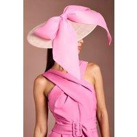 Coast Women's Lisa Tan Oversized Organza Bow Wide Brim Fascinator in Pink
