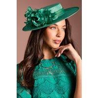 Coast Women's Lisa Tan Floral Detail Boater in Green