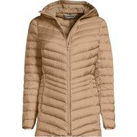 Lands' End Women's Wanderweight Down Ultralight Packable Jacket with Hood in Tan | Size: 8