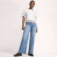 Lands' End Women's Recover Wide Leg Jeans, High Waisted in Bright Blue | Size: 18XL