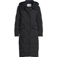Lands' End Women's FeatherFree Diamond Quilted Hooded Coat in Black | Size: 20