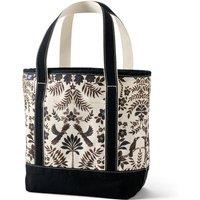 Lands' End Women's Medium Print Open Top Canvas Tote Bag in Off-White