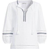 Lands' End Women's Cotton Cheesecloth Popover Tunic Top in White | Size: 8