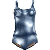 Lands' End Women's Tugless Swimsuit in Blue | Size: 10