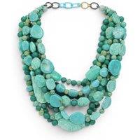 Michael Nash Jewelery Women's Otilia Multi Strand Shades Of Turquoise Resin Beads