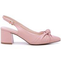 Paradox London Women's Ilene' Block Heel Knot Detail Court Shoes in Dusty Pink | Size: 9