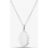 T.H.Baker Women's Silver Plain Oval Locket P-31066 | Size: 18 inches
