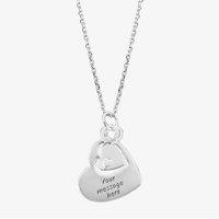 T.H.Baker Women's Silver Cut Out Textured Heart Pendant P-4243 | Size: 16-18inch