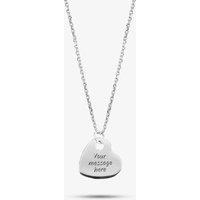 T.H.Baker Women's Silver Medium Plain Heart Pendant P-4082 | Size: 16-18inch