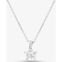 T.H.Baker Women's Sterling Silver Pave Butterfly Pendant | Size: 16-18inch