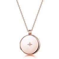 LOVELOX Lockets Women's Diamond Round Engraved Locket in Rose Gold