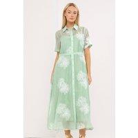 Star by Julien Macdonald Women's Embroidered Shirt Dress in Green | Size: 14