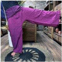 KDMD Women's Purple Thai Fisherman Mandala Mantra Yoga Festival Pants