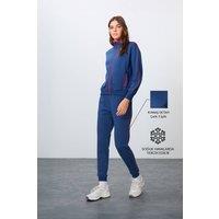 Tommy Life Women's Oversized Zip-collar Sweatshirt & Pants Set in Navy | Size: 2XL