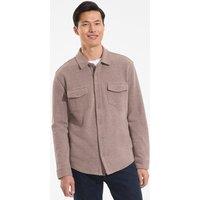 Lands' End Men's Long Sleeve Bedford Utility Overshirt in Light Brown | Size: Small