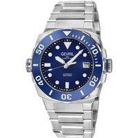 Gevril Men's Fortuna Blue Ceramic Bezel Enamel Dial Swiss Automatic, Sellita SW200 in Silver