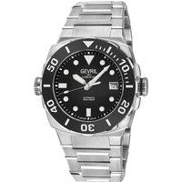 Gevril Men's Fortuna Black Bezel Black Enamel dial 316L Stainless Steel Bracelet in Silver