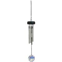 Woodstock Chimes Small Precious Stone Outdoor Wind Chime - Crystal in Silver