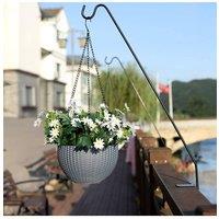 Living and Home 3Pcs Hanging Plastic Planter Flower Pot Home Deco with Drainage Holes in Grey