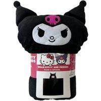 Hello Kitty Kuromi 3D Cosplay Hooded Blanket 120 x 150cm Soft Wearable Fleece in Black | Size: 120 cm x 150 cm