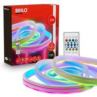 BRILONER White 3m RGBIC USB Neon With Remote LED Flex Strip