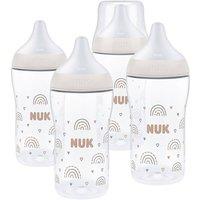 NUK Perfect Match Feeding Bottle 260ml Set 4 Pack 150ml 0m+ in Clear