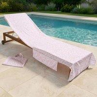 OHS Leopard Beach Towel with Bag Quick Dry Absorbent Travel Spa in Stone