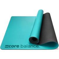 Core Balance Rubber Yoga Mat Exercise Fitness Non Slip Extra Wide With Strap in Teal