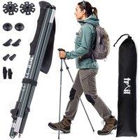 Trail Outdoor Leisure Trail Z Folding Walking Poles 2 Pack Aluminium Hiking Trekking in Black