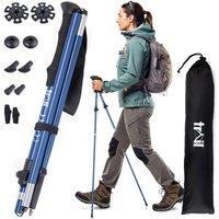 Trail Outdoor Leisure Trail Z Folding Walking Poles 2 Pack Aluminium Hiking Trekking in Blue