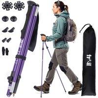 Trail Outdoor Leisure Trail Z Folding Walking Poles 2 Pack Aluminium Hiking Trekking in Purple